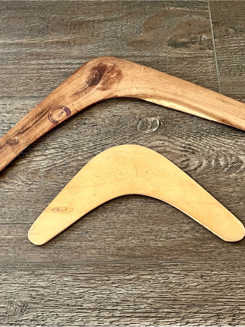 Hand-Painted Aboriginal Style Wooden Boomerang - Brown & Tan from Australia - Picture 4 of 9